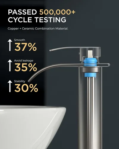 Miniatura 3 de FORIOUS Grifos de Lavabo de Baño Tipo Cascada para Lavamanos con Desagüe Emergente de Metal y Manguera cUPC Libre de Plomo, Grifo de Baño Alto Acero