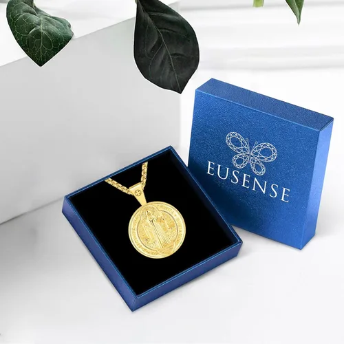 Miniatura 82 de Eusense Saint Necklace Sterling Silver 925 Protection Jewelry for Men Women Patron St Medals Amulet Pendant