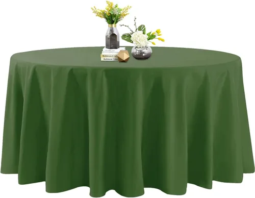 Miniatura 95 de Mantel de poliéster lavable de 90 pulgadas, resistente a las manchas y a las arrugas, mantel decorativo para mesa de comedor, fiestas de bufé y Negro