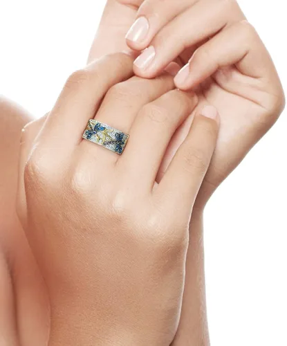 Miniatura 4 de Santuzza Anillo de libélula chapado en oro de 14 quilates, circonita cúbica, anillo de mariposa de plata de ley 925, Metal Piedra preciosa Metal
