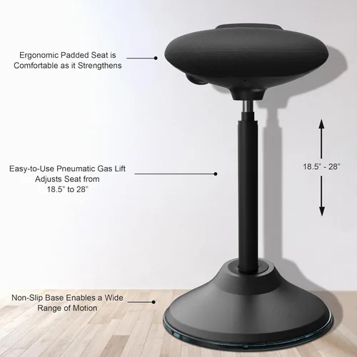 Miniatura 3 de Silla de escritorio de pie, Taburete de pie ergonómico ajustable, Silla de equilibrio giratoria para sentarse, Almohadilla inferior antideslizante