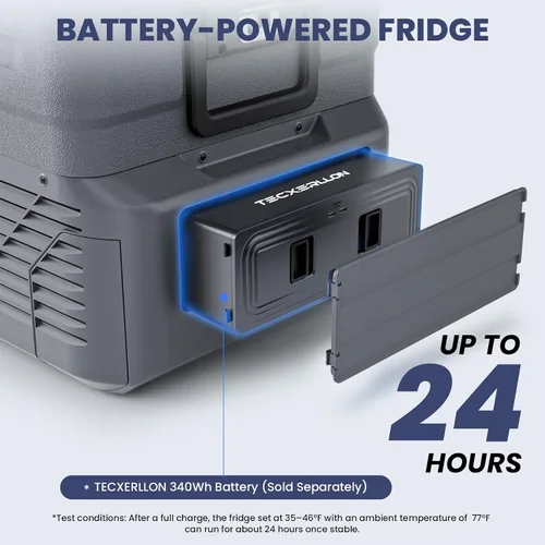Miniatura 3 de TECXERLLON Refrigerador eléctrico de doble zona para automóvil de 12 voltios, congelador portátil de 40 cuartos de galón con control de APP