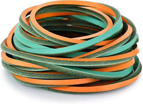 Miniatura 8 de TeeLiy 3 mm Cordón plano de tira de cuero genuino de 3 mm de ancho, cuero de grano completo de piel de vacuno, cordones de encaje, trenzado Atlantis