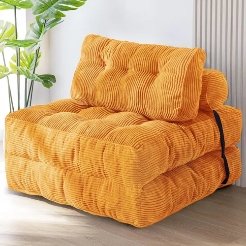 Miniatura 15 de MAXYOYO Sofá cama plegable, silla convertible con almohada, sofá plegable con soporte para la espalda, silla plegable portátil para cama, cómodo