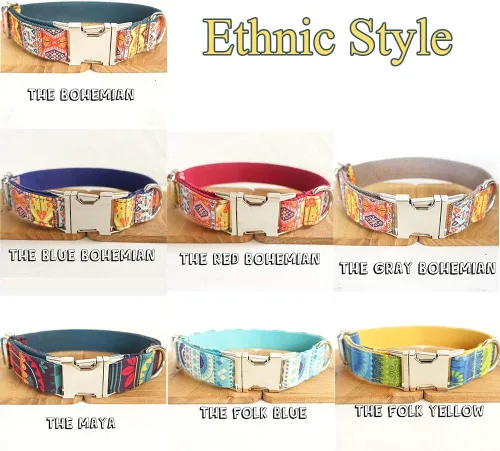 Miniatura 2 de Collar de perro personalizado con placa de nombre, ajustable resistente nailon personalizable collar de identificación grabado con hebilla de metal