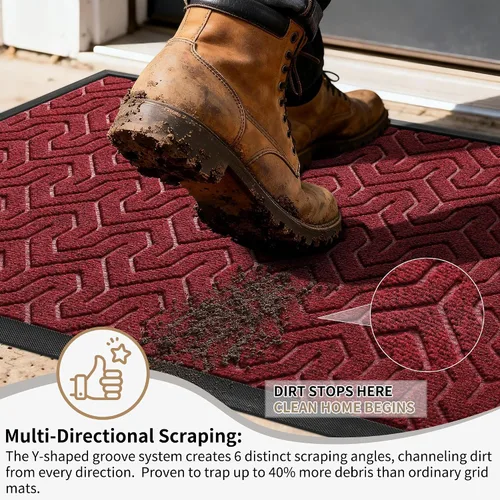 Miniatura 2 de Yimobra Alfombra para Puerta Delantera Exterior Entrada 29.5x17, Impermeable Resistente Alfombras Exteriores para Puerta Delantera, Alfombra