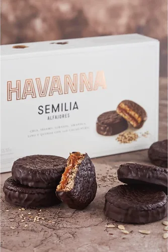 Miniatura 6 de Havanna - Chocolate Alfajor con Semillas - (Chía - Sésamo - Semillas de Amapola de Girasol Lino y Quinoa) 70% Cacao - Caja de 4 Unidades - 7.76 oz