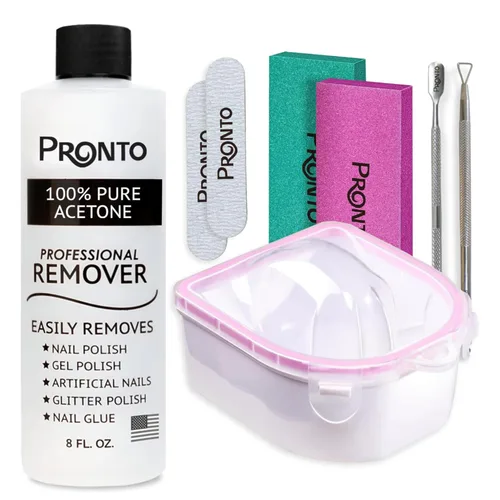 Miniatura 14 de Pronto - Acetona 100 % pura, removedor de esmalte de uñas rápido y profesional, para uñas naturales, gel, acrílicas, esculpidas (8 onzas líquidas)