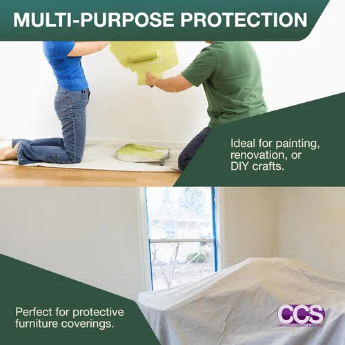 Miniatura 3 de CCS Lona Protectora de Lona para Pintura – Lona de Algodón Resistente Multiusos para Cortinas, Manteles, Telones de Fondo – Cubierta de Piso