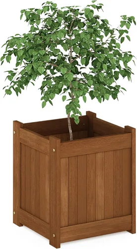 Miniatura 6 de Furinno 2-FG16450 Tioman - Caja de flores de madera dura, dos unidades, color natural