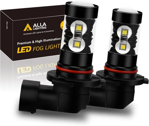 Miniatura 9 de Alla Lighting Bombillas LED antiniebla 9006 HB4 de 2400 lúmenes, 6000 K, xenón blanco superbrillante, lámparas antiniebla de repuesto