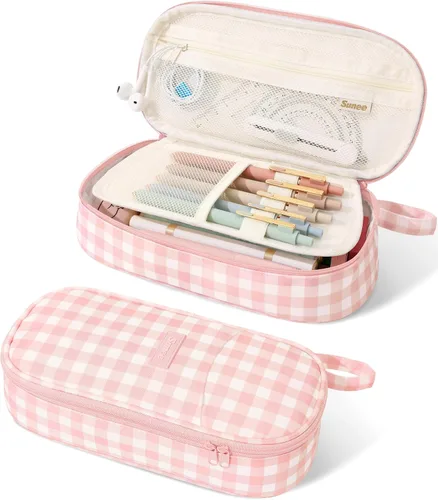 Miniatura 10 de Estuche Lindo para Lápices SUNEE, Funda Estética para Bolígrafos, Bolsa Grande para Lápices de Color con Cremallera, Almacenamiento y Organizador