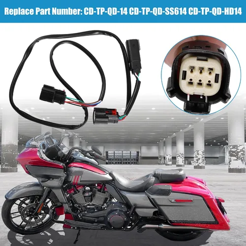 Miniatura 2 de X AUTOHAUX Arnés de Cableado de Desconexión Rápida para Motocicleta Compatible con Harley Davidson para Tour Pak 2014-2019 CD-TP-QD-14 Cable