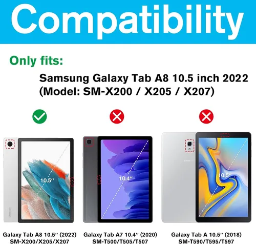 Miniatura 2 de ProCase Paquete de 2 protectores de pantalla para Galaxy Tab A8 10.5 X200 X205 X207, protector de pantalla de vidrio templado para Galaxy Tab A8