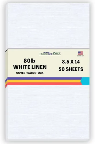 Miniatura 25 de 100 hojas de papel de cubierta de lino blanco brillante 80# – 4.5 x 6.5 pulgadas, invitación 1/2 pulgada más pequeña que 5 x 7 – peso de tarjeta