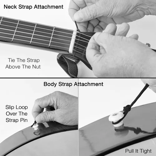 Miniatura 6 de Guitarra de madera para zurdos de 96,5 cm con estuche y accesorios para niños, niñas, adolescentes, principiantes