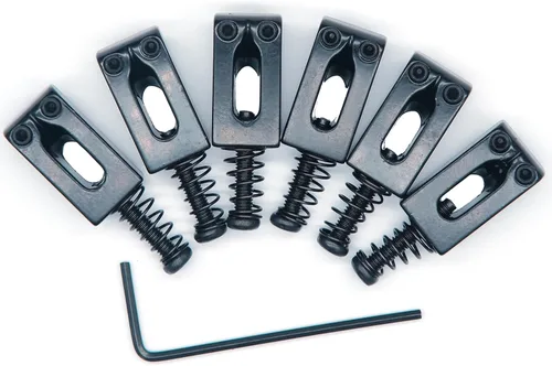 Miniatura 2 de Sillas de puente de trémolo de metal de 0.413 in para Fender Stratocaster Strat Telecaster Tele guitarra eléctrica (negro)