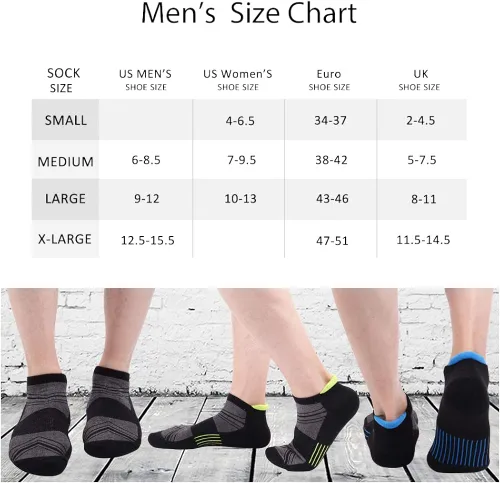 Miniatura 4 de JOYNÉE Mens Ankle Low Cut Athletic Tab Socks for Men Sport Comfort Cushion Sock 6 Pack