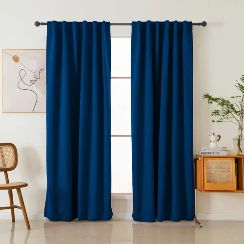 Miniatura 10 de Pickluc Cortinas opacas de 63 pulgadas de largo, 2 paneles de cortinas opacas para dormitorio o sala de estar, pestaña trasera y bolsillo para Negro