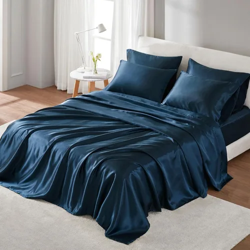 Miniatura 21 de Madison Park Essentials Juego de 2 fundas de almohada de satén para cabello y piel, lujosamente suave, sedosa con brillo natural, fresca al tacto