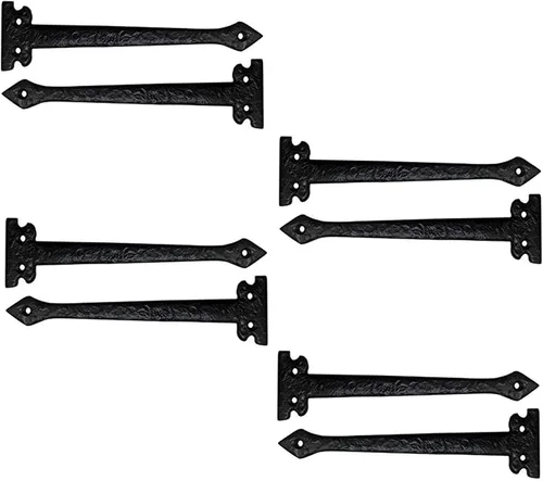 Adonai Hardware Agee - Correa de aluminio resistente de 7 pulgadas con bisagra frontal falsa o falsa o falsa (paquete de 4, latón antiguo) para