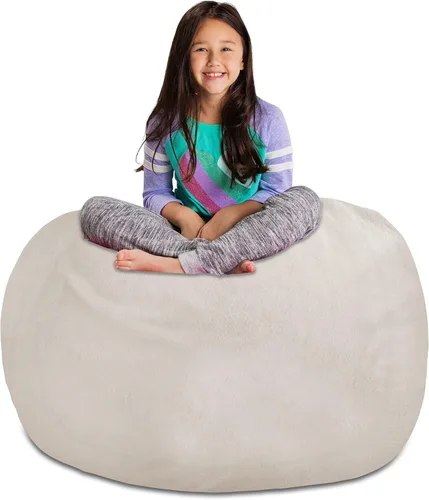 Miniatura 39 de Posh Stuffable Kids Funda de Silla Puf Rellenable para Almacenamiento de Animales de Peluche - Organizador de Juguetes Infantiles, Mediano 27