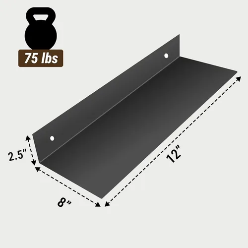 Miniatura 3 de SIMOND STORE Estante flotante lineal, estante industrial de acero resistente montado en la pared, estante diseñado para bricolaje