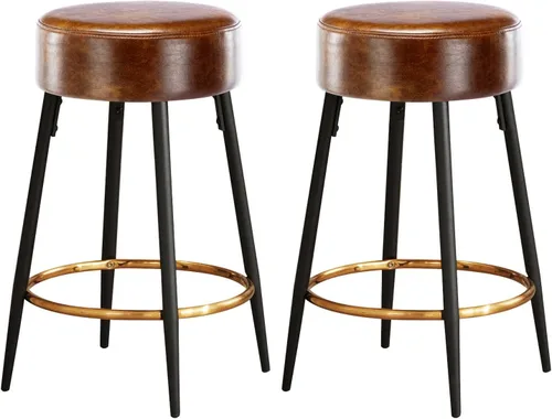 Miniatura 10 de DUHOME Juego de 2 taburetes de bar de altura de mostrador, taburetes tapizados de terciopelo para cocina, 24 pulgadas de altura con reposapiés