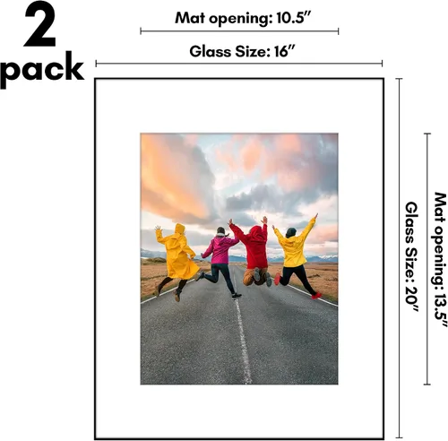 Miniatura 2 de Americanflat Front Loading Metropolitan Collection - Portarretratos de 16 x 20 pulgadas con vidrio inastillable, juego de 2 unidades, para uso como
