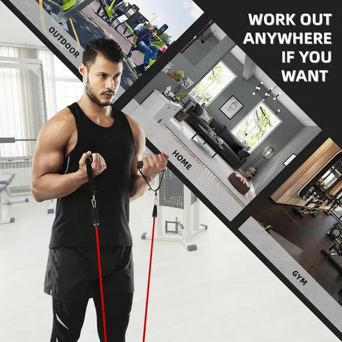 Miniatura 5 de Fitvids Juego de bandas de resistencia – Bandas de ejercicio de 5 niveles para fitness en casa, terapia física y entrenamiento de fuerza
