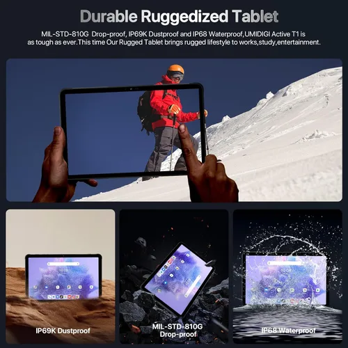 Miniatura 6 de UMIDIGI 2K 11 pulgadas Tablet Resistente Android, Active T1 Octa-core 16GB RAM+128GB ROM, 10000mAh, Cámara 16+16+8MP Tablet Resistente al Agua