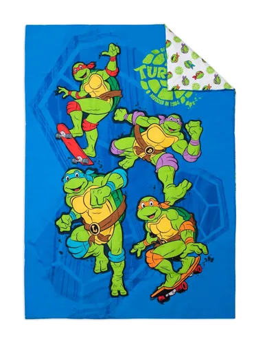Miniatura 3 de TEENAGE MUTANT NINJA Turtles - Juego de ropa de cama infantil de 4 piezas, incluye edredón, juego de sábanas, sábana bajera, sábana superior + funda