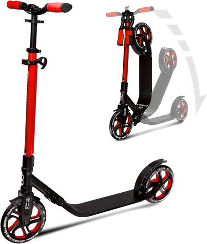 Crazy Skates Patinete plegable para adultos, adolescentes y niños con correa de transporte - Plegable rápido, manubrio ajustable y ligero -
