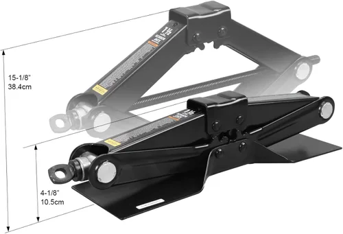Miniatura 4 de Big RED T10152-1 Torin Car Scissor Jack: gato tijera portátil de acero para neumáticos con mango desmontable, gatos de nivelación duraderos