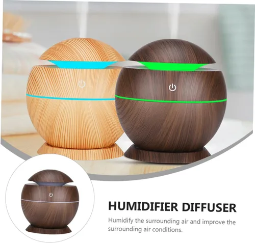 Miniatura 3 de FRCOLOR Mini humidificador de aire Difusor de agua alimentado por USB con iluminación para oficina en casa, funcionamiento silencioso, diseño
