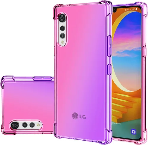 Funda para LG Velvet 5G LM-G900 para niñas y mujeres, funda protectora de TPU suave antiarañazos, a prueba de golpes, para LG Velvet (rosa/morado)