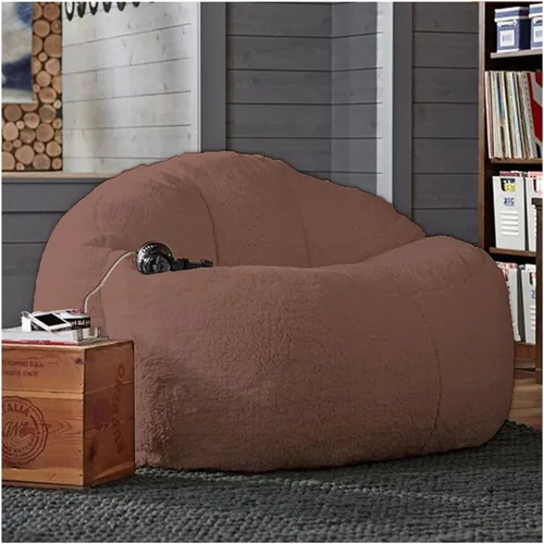 Miniatura 8 de Puf, sin relleno, muebles de sala de estar, grandes, redondos, suaves y esponjosos (solo incluye una funda, no un puf completo), de piel sintética