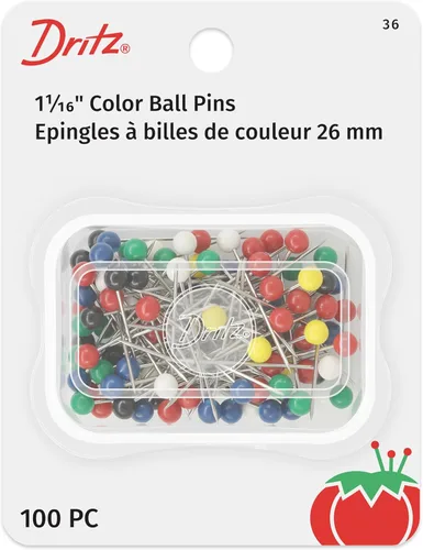 Dritz 36 pines de bolas de color, 1-1/16 pulgadas (100 unidades)