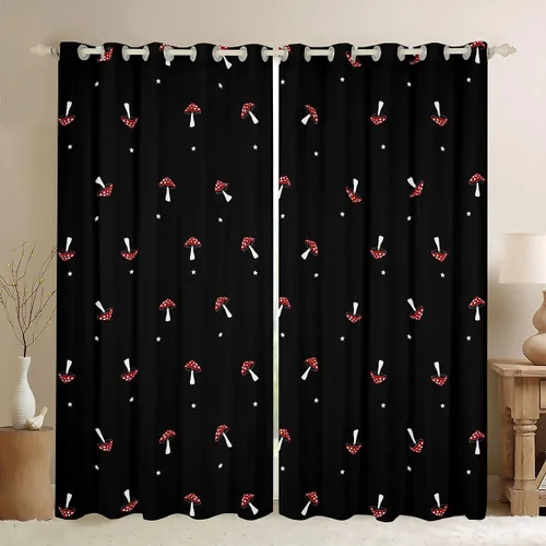 Miniatura 33 de Erosebridal - Paneles de cortina con notas musicales retro rotantes para ventana, cortinas estilo grunge de música rock para niños y adultos
