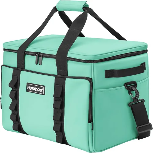 Miniatura 9 de Bolsa térmica con aislamiento suave, plegable, enfriadores de viaje grandes, enfriadores de lados suaves, hieleras a prueba de fugas, impermeable