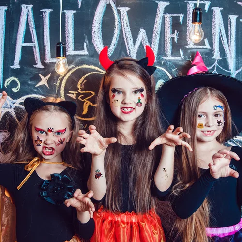 Miniatura 5 de LOMIMOS 120 tatuajes temporales de Halloween, calcomanías extraíbles impermeables para niños y adultos, recuerdos de fiesta, decoración