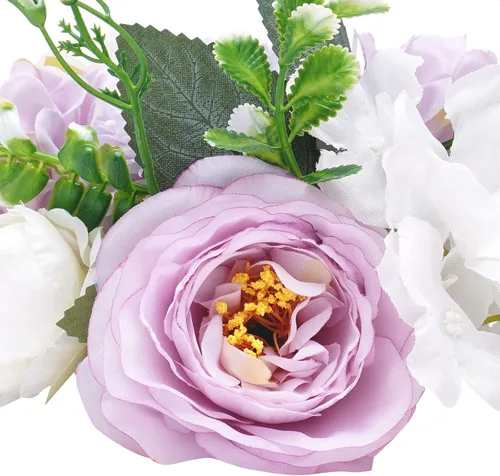 Miniatura 9 de DYRABREST Bolas de flores de boda para centros de mesa, 10 piezas de flores artificiales falsas de plástico para centros de mesa de boda, ramo