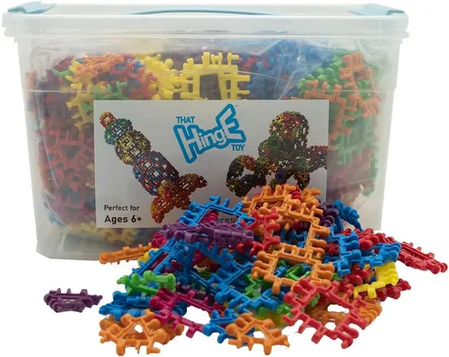 Miniatura 11 de That Hinge Toy - Juego de 82 piezas azul + rosa, animal + más juguete de construcción STEM