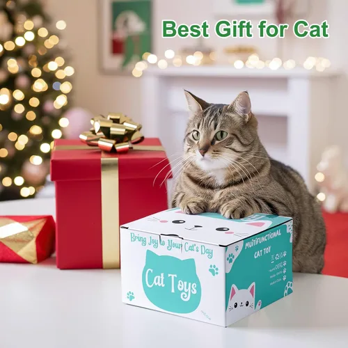 Miniatura 8 de Juguete interactivo para gatos, juguetes para gatos de interior, activado por el tacto, recargable por USB, pluma móvil, para todas las razas, gatos