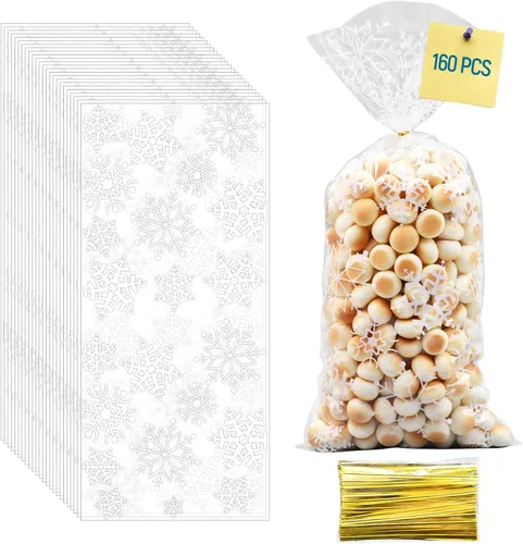 Miniatura 8 de 160 piezas de 4 estilos de bolsas de dulces de celofán del Día de San Patricio con lazos de torsión, diseños de trébol y duende, bolsas de golosinas