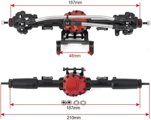Miniatura 2 de Aleación completa eje delantero y eje trasero actualización de engranaje de acero para 1:10 Axial SCX10 II 90046/90047 SCX10 90027/90028 RC Jeep