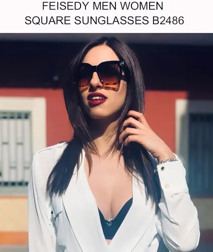 Miniatura 7 de FEISEDY Gafas de sol vintage de mariposa para mujer, diseño de lujo, cuadrado, degradado, B2486