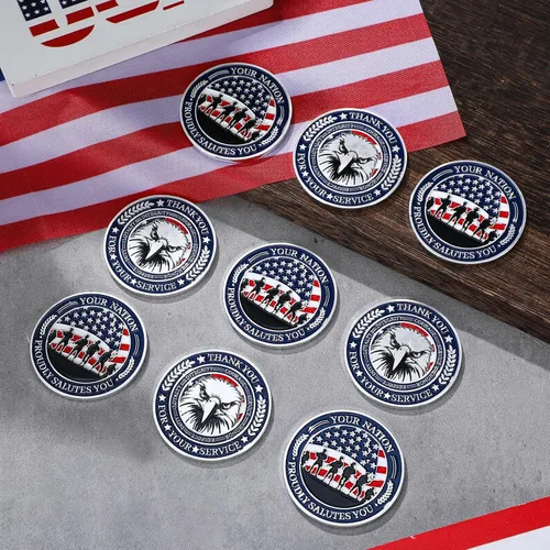 Miniatura 4 de Huquary 20 monedas militares de desafío para veteranos, monedas de agradecimiento por tu servicio, regalos para el día de los veteranos, regalos
