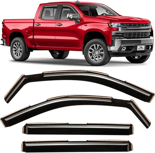 Miniatura 9 de Voron Glass Protectores de lluvia extra duraderos en canal para camiones Chevrolet (Chevy) Silverado/GMC Sierra 2007-2013 cabina regular, Para