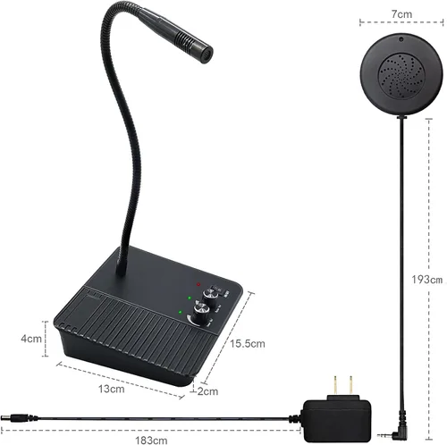 Miniatura 7 de CallToU Sistema de intercomunicación con altavoz de ventana, intercomunicación de 2 vías, antiinterferencia, micrófono, contador, intercomunicador